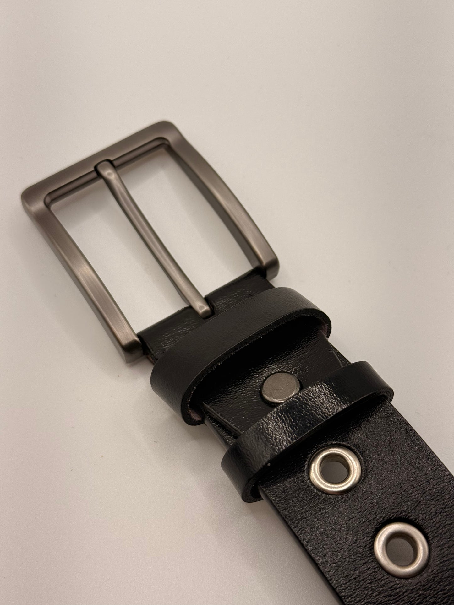 The Universal Belt - One Size Fits All - Black Leather & Silver Hardware