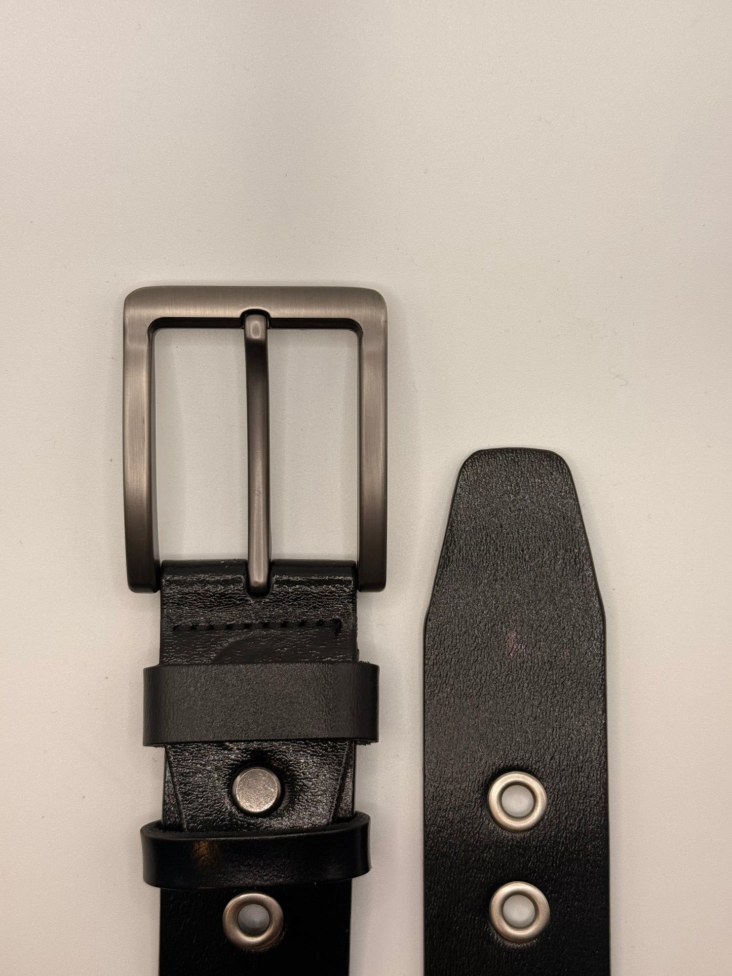 The Universal Belt - One Size Fits All - Black Leather & Silver Hardware
